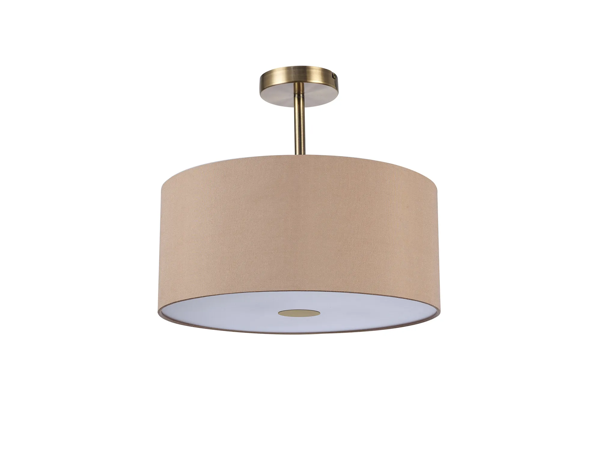 Baymont 40cm Semi Flush 3 Light Antique Brass, Antique Gold/Ruby, Frosted Diffuser DK0378  Deco Baymont AB AG